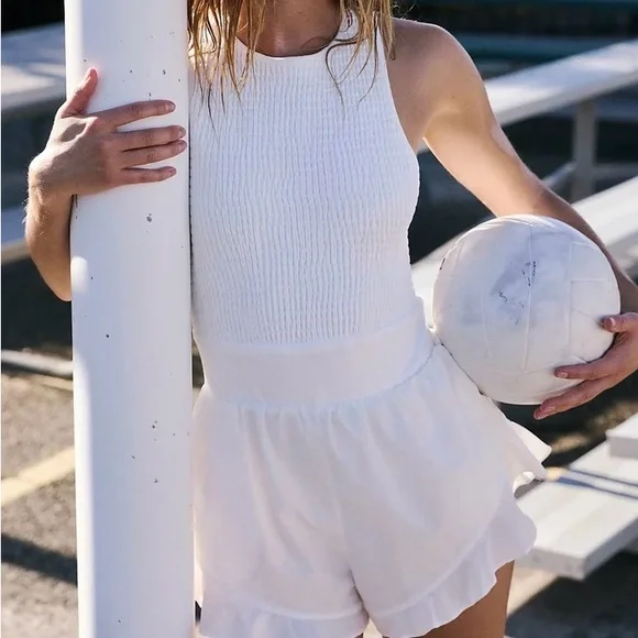 Free People Movement Breathless Shortsie In White - Picture 1 of 4